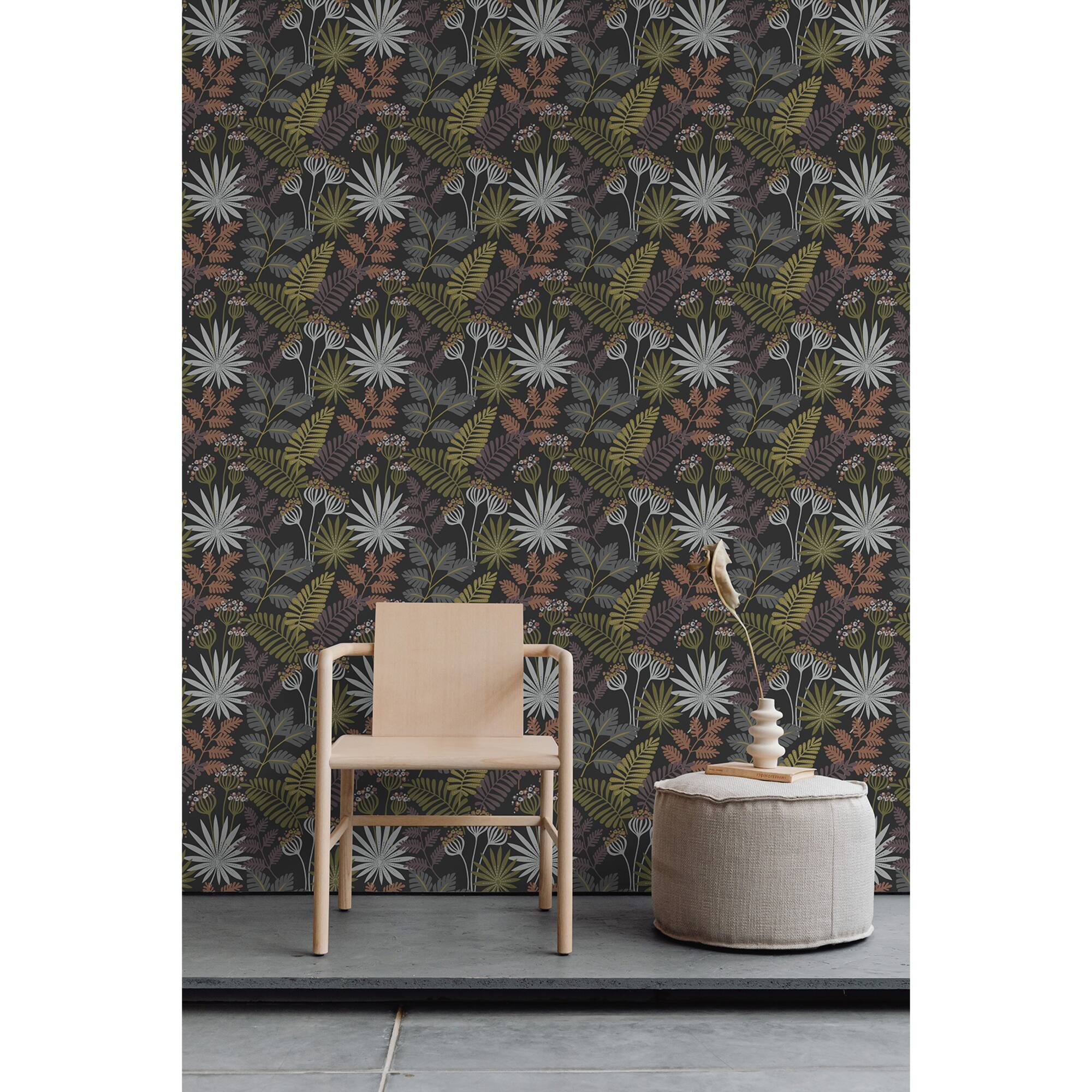 NuWallpaper Marajo Black Peel & Stick Wallpaper